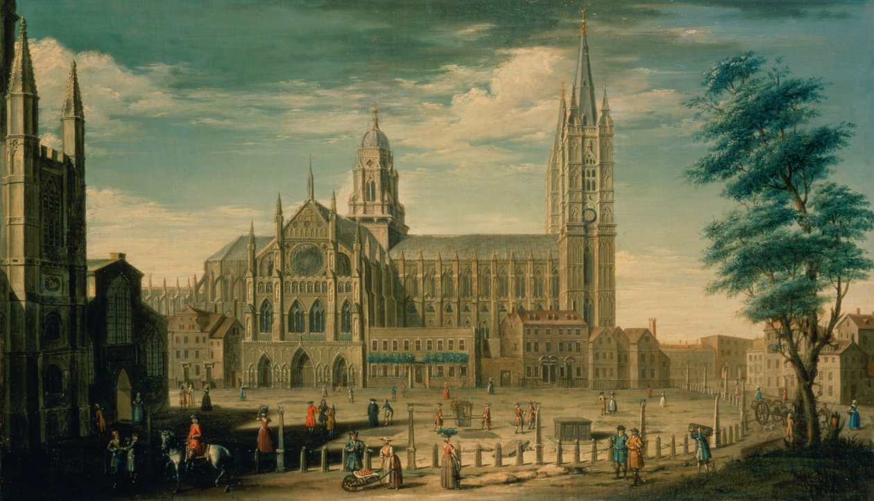La fachada norte de la Abadía de Westminster de William James