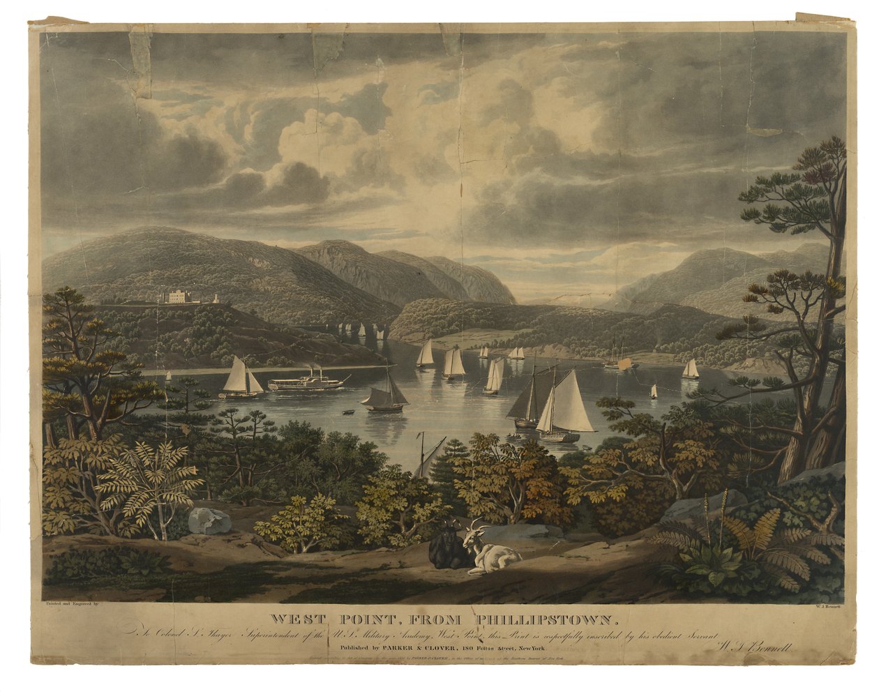 West Point, desde Phillipstown, sin fecha de William James Bennett