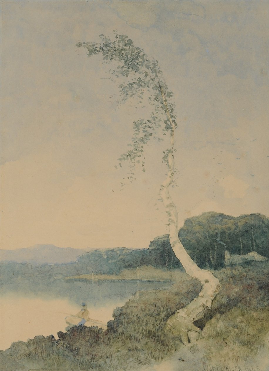 Abedul plateado junto a un lago de William James Blacklock
