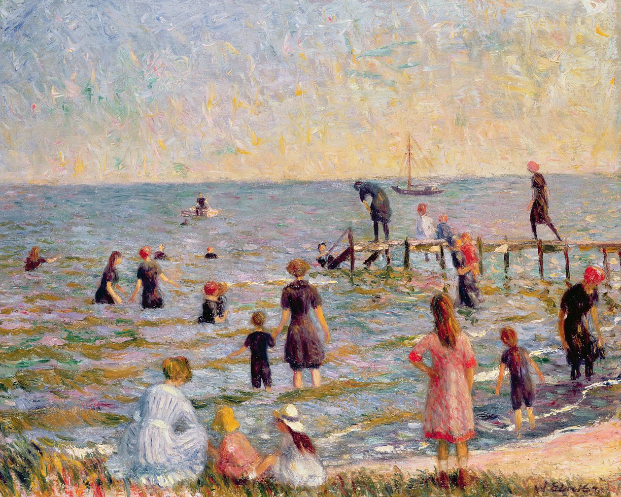 Bañándose en Bellport, Long Island, 1912 de William James Glackens