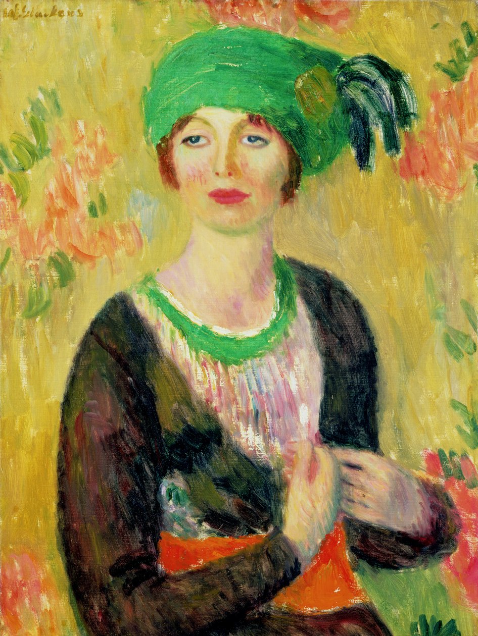 Niña con turbante verde de William James Glackens