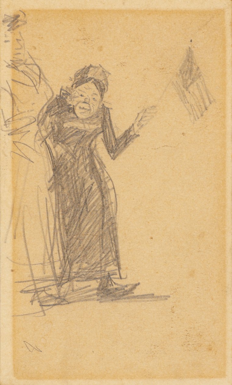 Mujer ondeando una bandera de William James Glackens