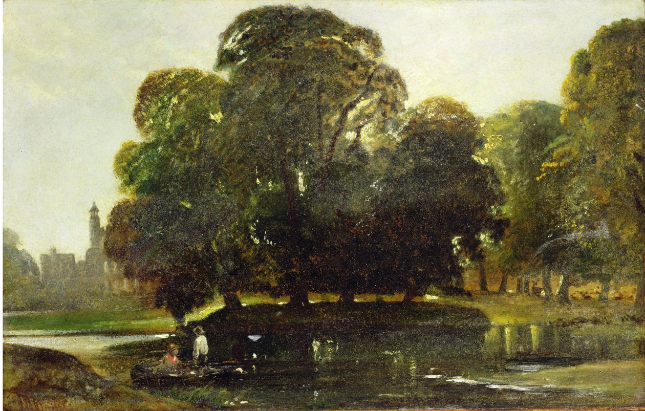 Vista de Eton y Fellows Eyot, c.1835-45 de William James Muller