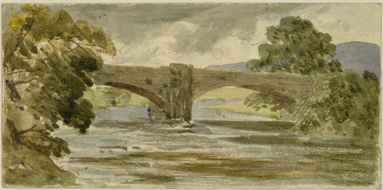 Paisaje con Puente y Árboles de William James Muller