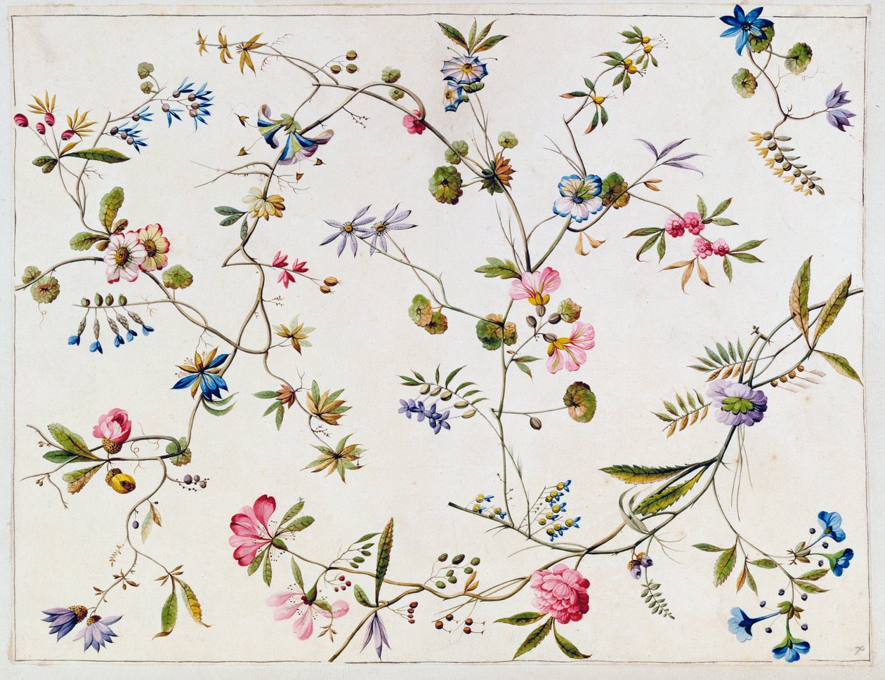 Diseño textil, c.1788-92 de William Kilburn