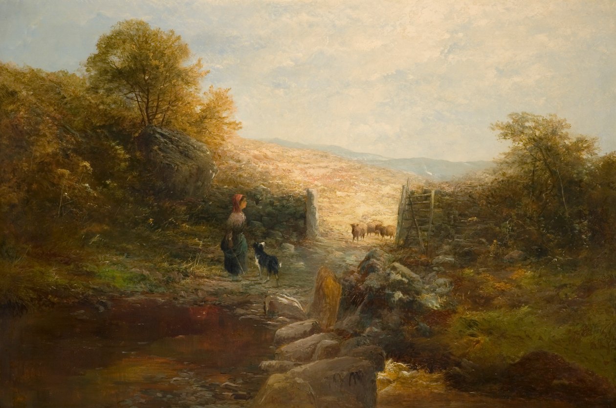 Pastora con Ovejas de William Linnell