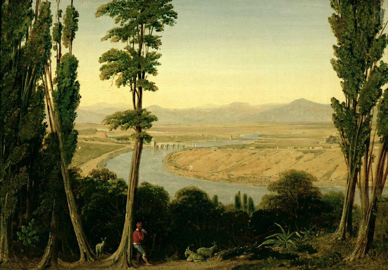 Vista del Tíber y la Campiña Romana desde Monte Mario, 1829 de William Linton
