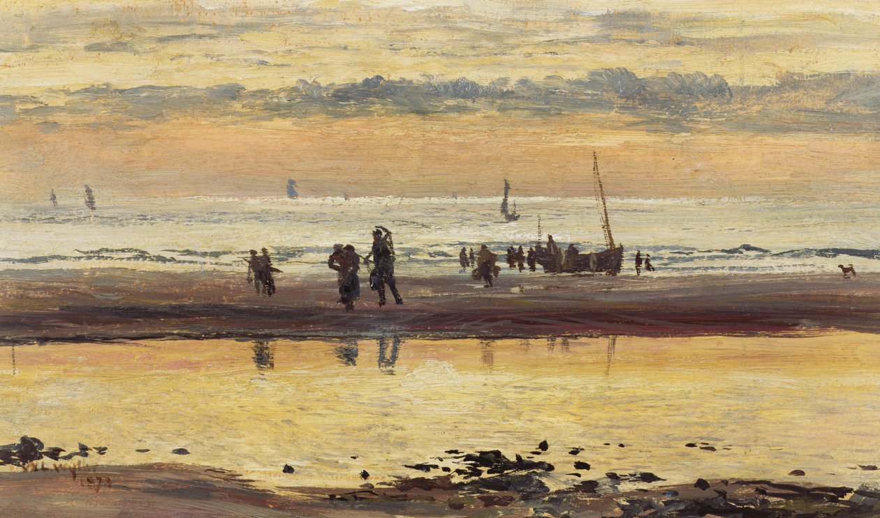 Hacia el atardecer, arenas de Boulogne, 1873 de William Lionel Wyllie