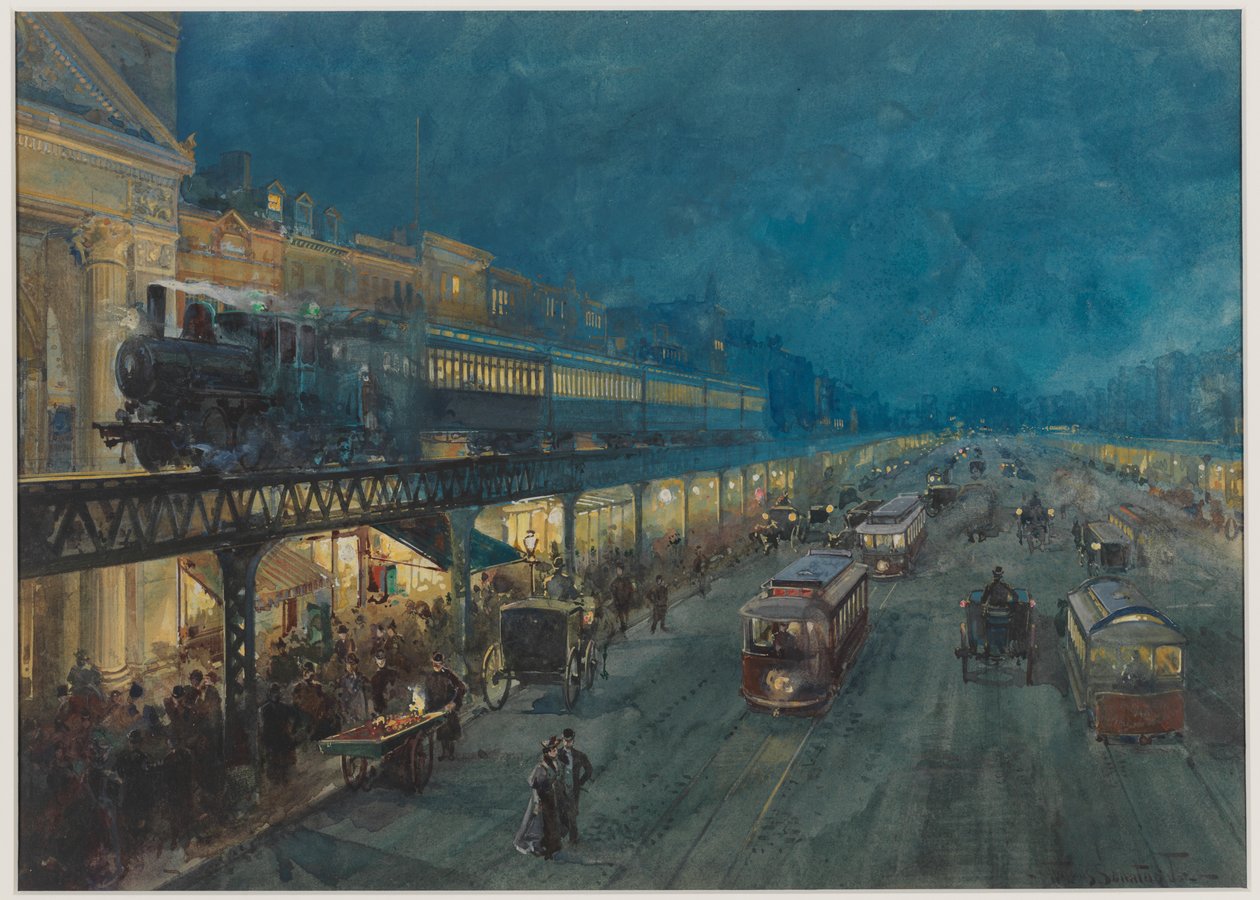 El Bowery de noche, 1895 de William Louis Jnr. Sonntag