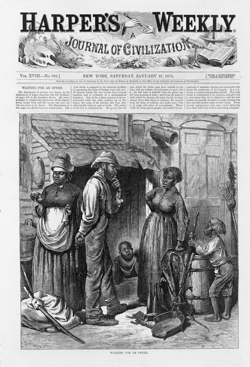 Esperando una oferta, pub. 1874 de William Ludlow Sheppard