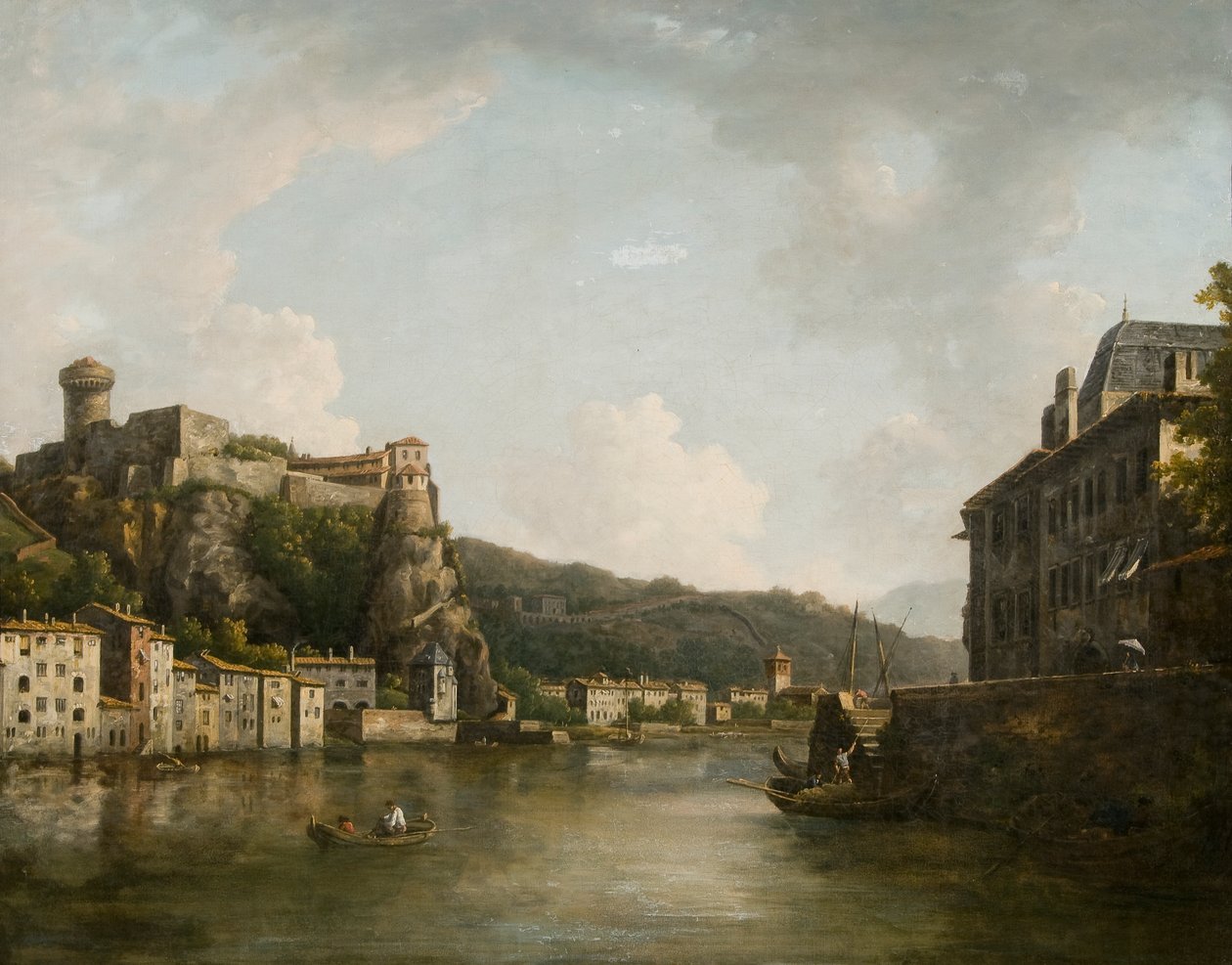 Vista del Château de Pierre-Encise en el Ródano, Lyon de William Marlow