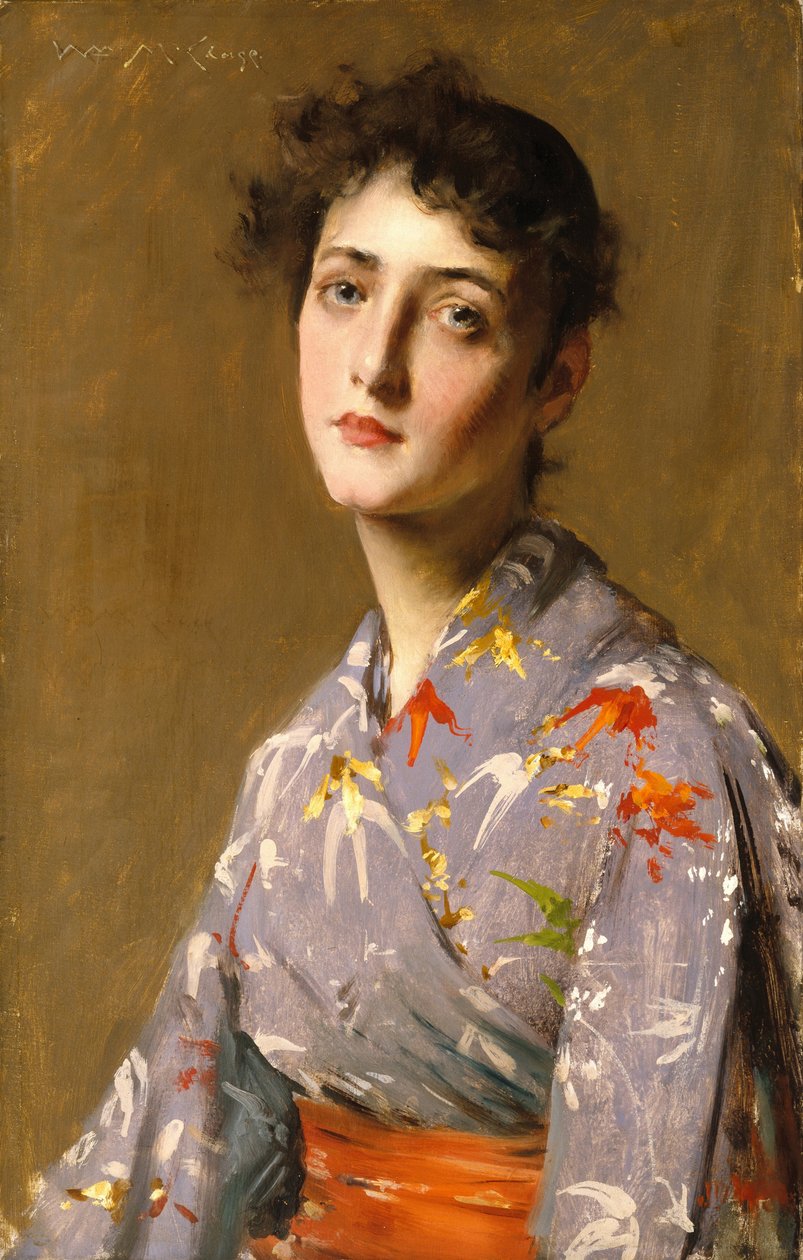 Niña con traje japonés de William Merritt Chase