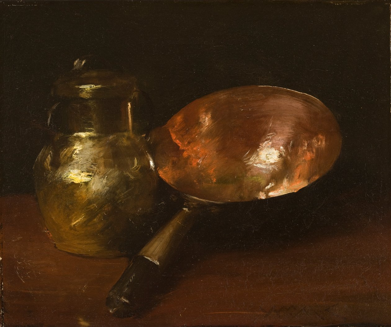 Naturaleza muerta en cobre, 1890-93 de William Merritt Chase