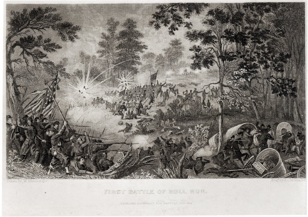 La primera batalla de Bull Run, 21 de julio de 1861, grabado por J.C. McRae de William Momberger