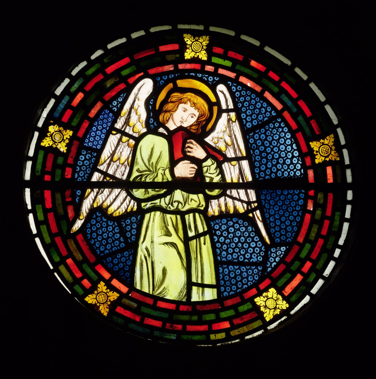 Ángel con un dulcimer, del ábside del presbiterio, 1861 de William Morris