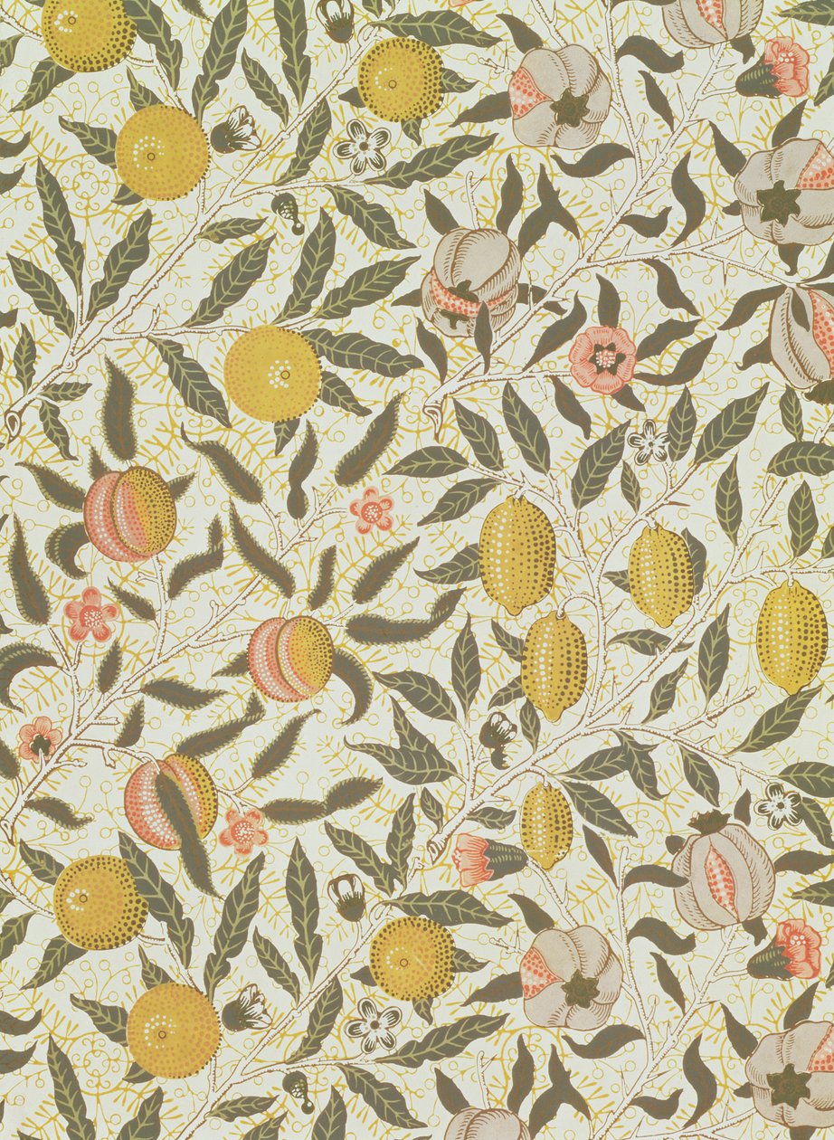 Diseño de papel tapiz de frutas o granadas de William Morris