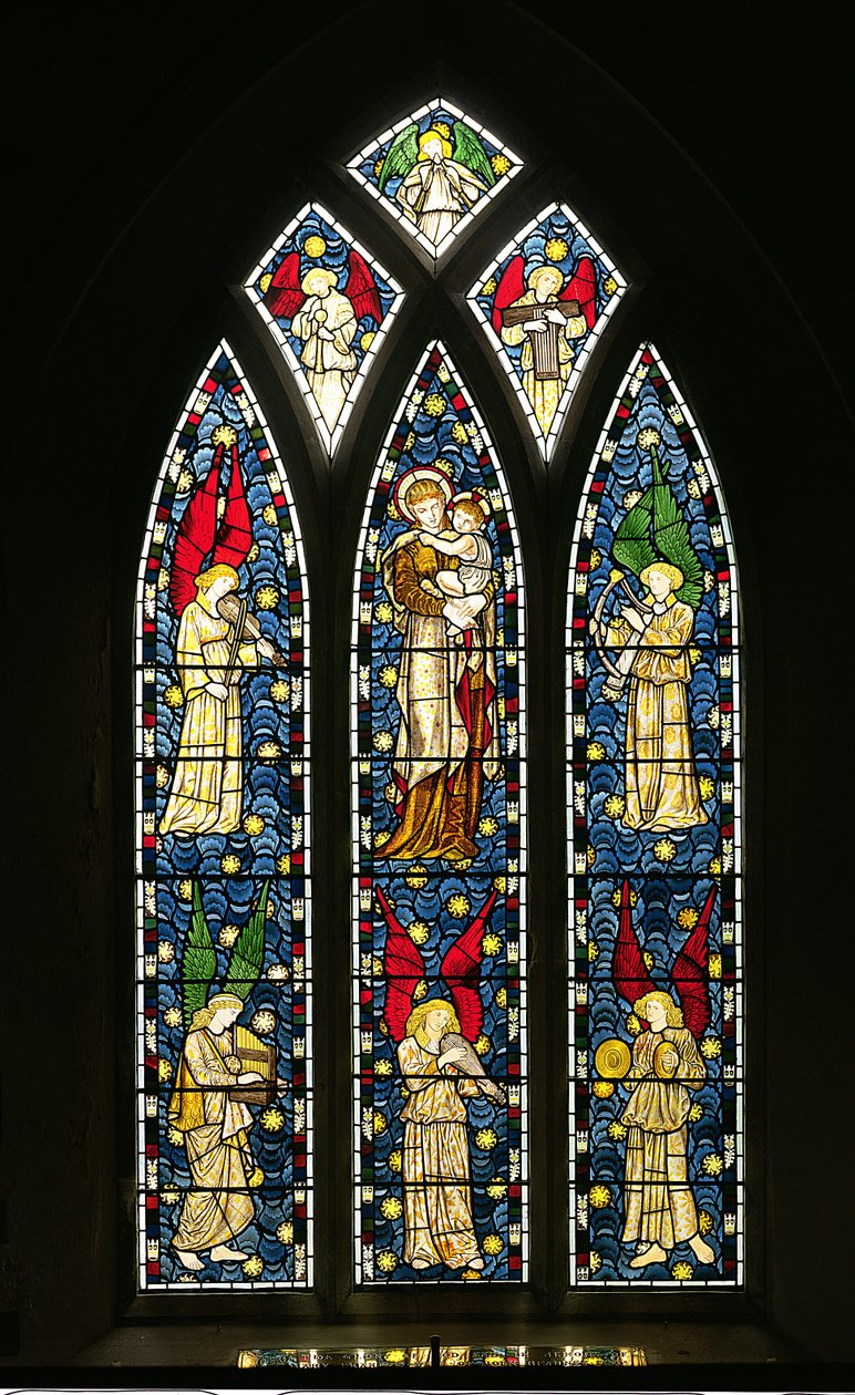 Madonna y Niño con ángeles musicales, 1869 de William Morris