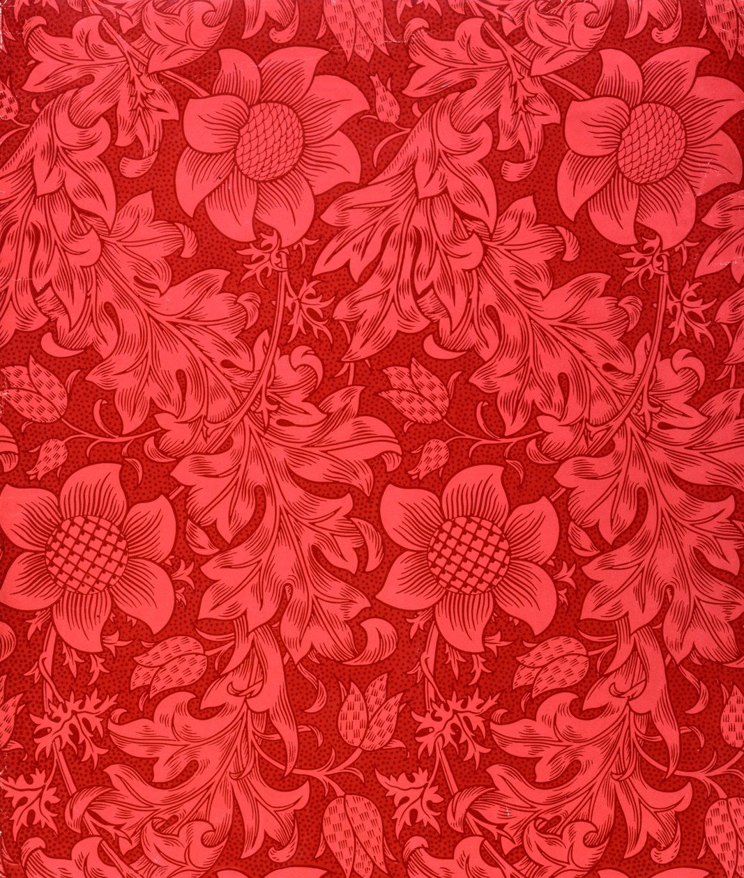 Diseño de papel tapiz de girasol rojo, 1879 de William Morris