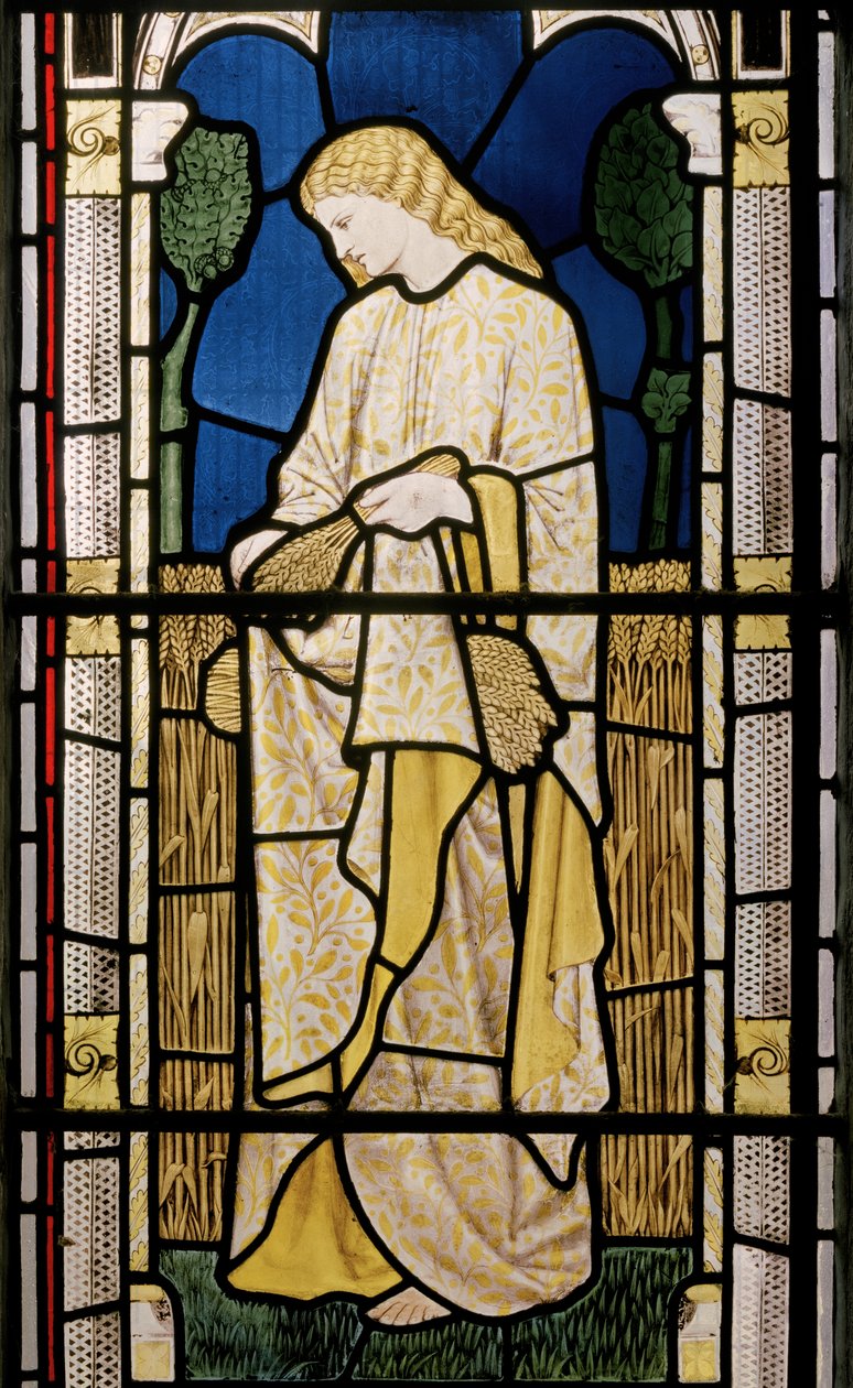 Rut entre el maíz extranjero, Iglesia de San Eduardo el Confesor, Cheddleton, 1868 de William Morris