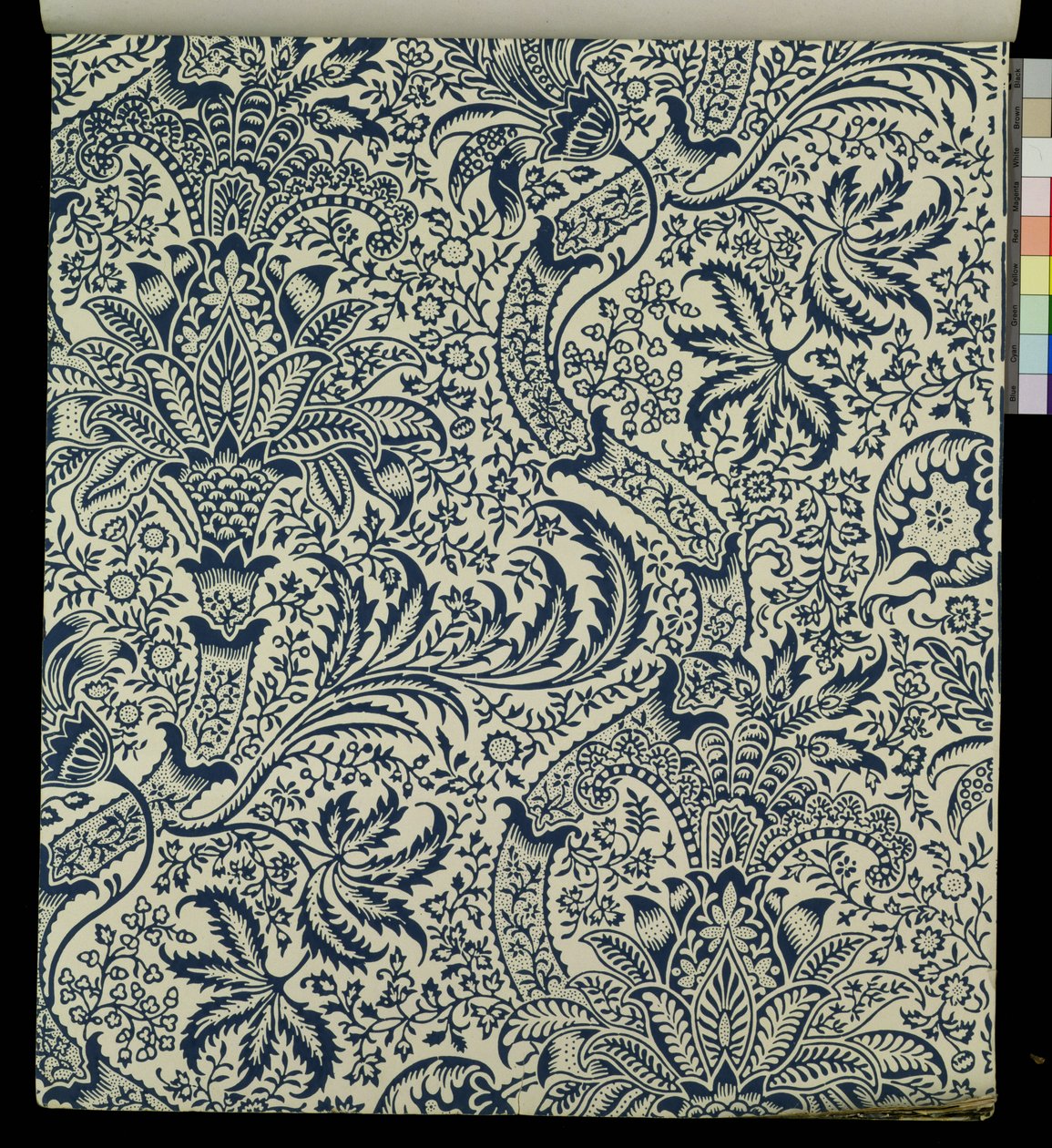 Papel tapiz con diseño de algas marinas azul marino de William Morris