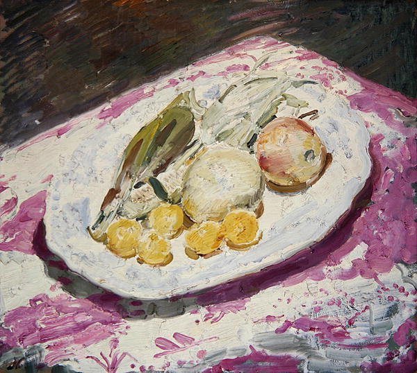 Naturaleza muerta, fruta en un plato, 1829 de William Nicholson