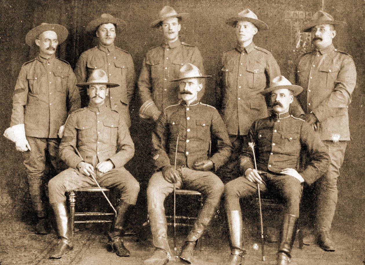 Un grupo de voluntarios en la Policía Montada del Noroeste, Montreal, Canadá de William Notman