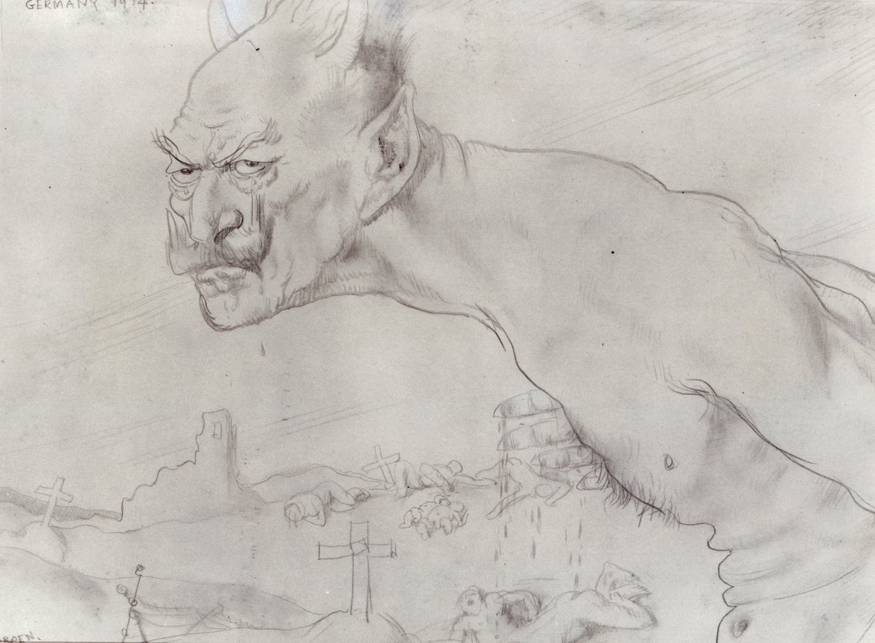 Kaiser Wilhelm como el Diablo, 1914 de William Orpen