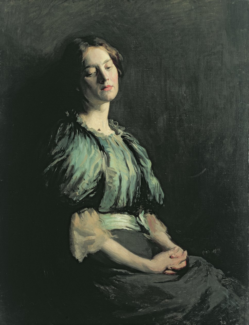 Retrato de una niña con vestido verde, 1899 de William Orpen