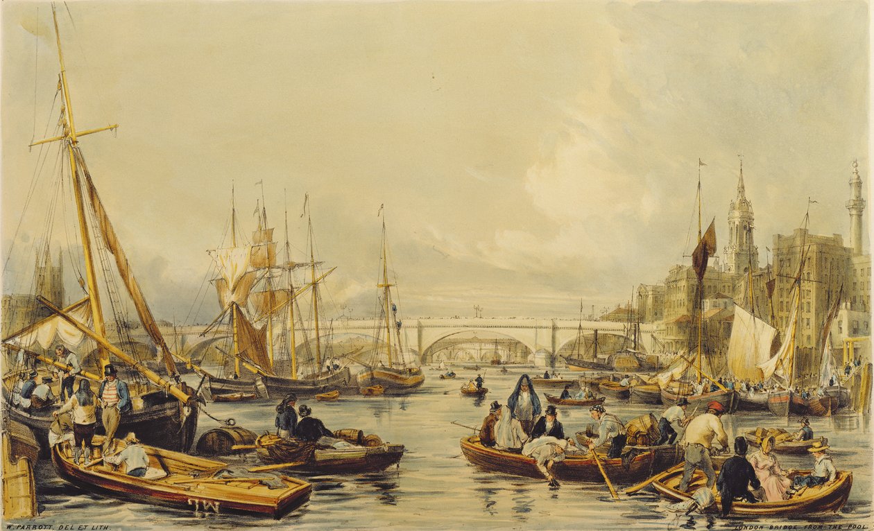 Piscina Mirando Hacia el Puente de Londres de William Parrott
