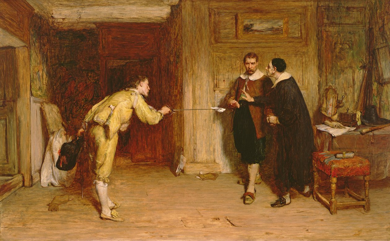 El desafío: La lucha de un puritano entre el honor y la conciencia, 1864 de William Quiller Orchardson