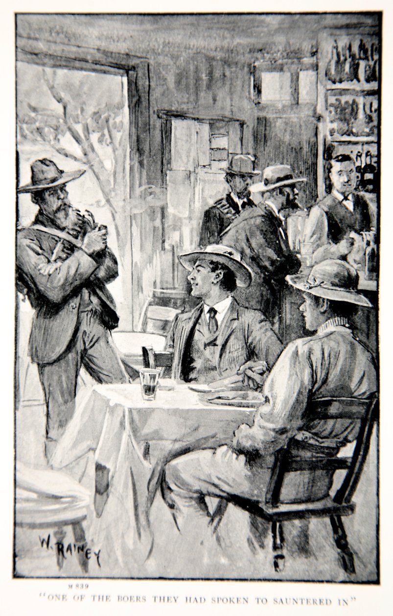 Uno de los bóers con los que habían hablado entró, una ilustración de 