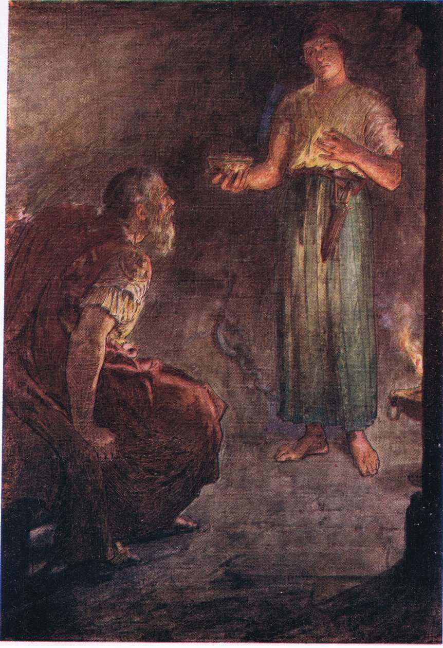 Filopemen en prisión, de Plutarch Lives publicado por T C & E C Jack Ltd, 1920s de William Rainey