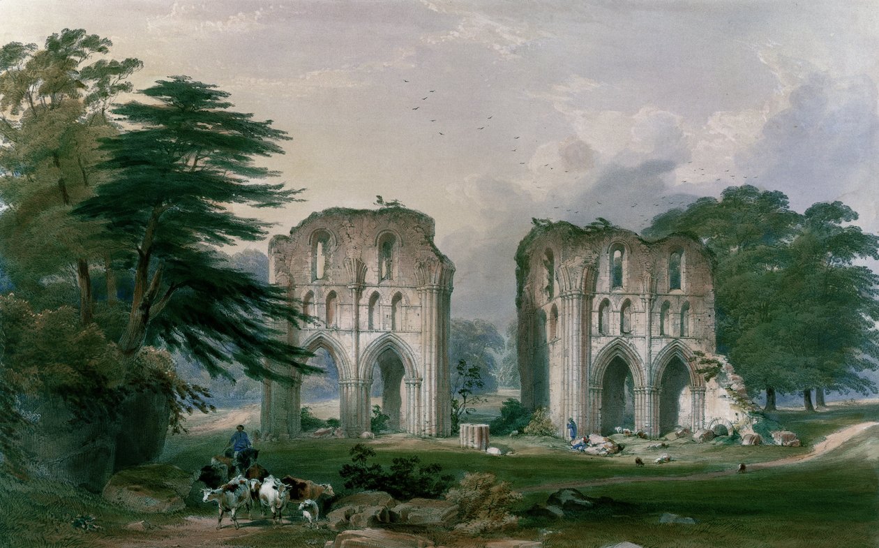 Abadía de Roche, vista desde el oeste, de 