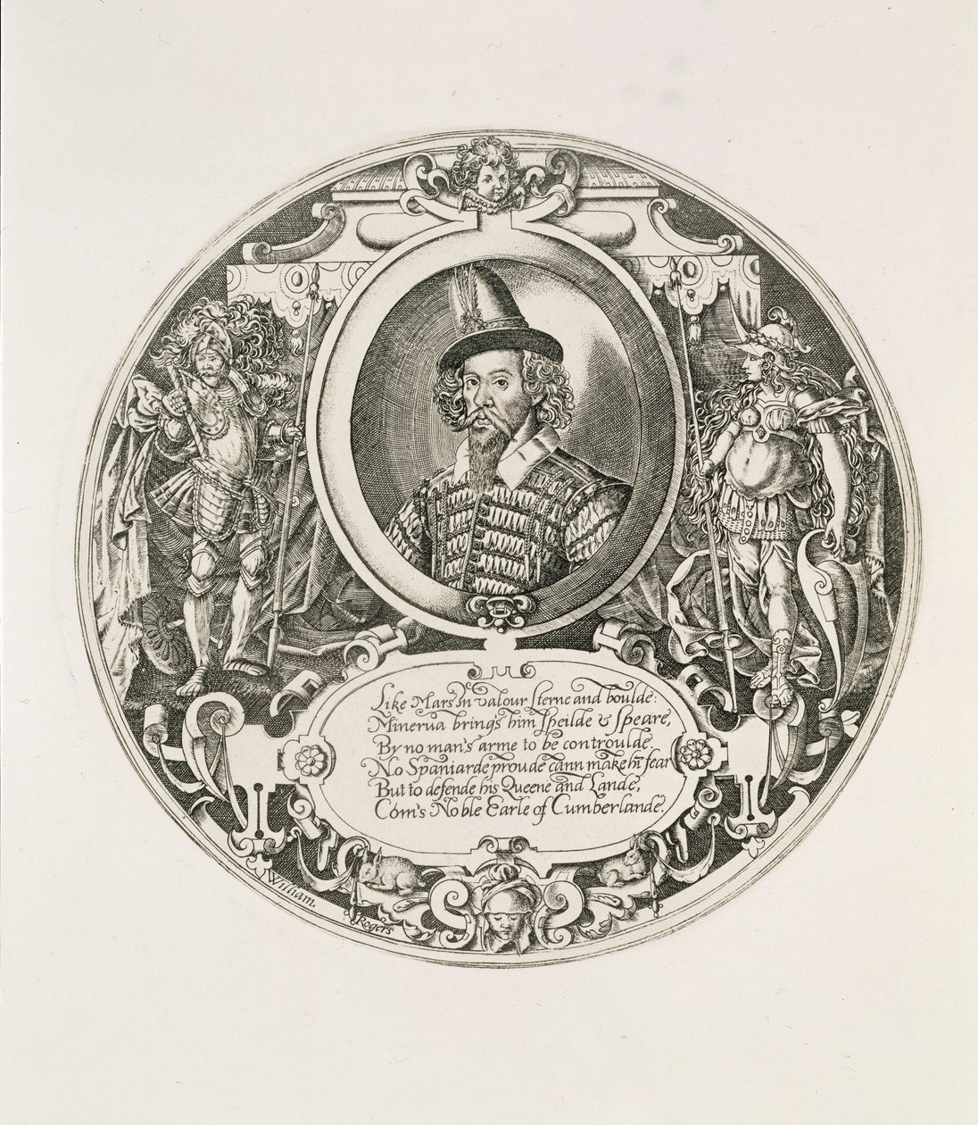 Retrato de George Clifford (1558-1605) 3er Conde de Cumberland, grabado por el artista, c.1590 de William Rogers