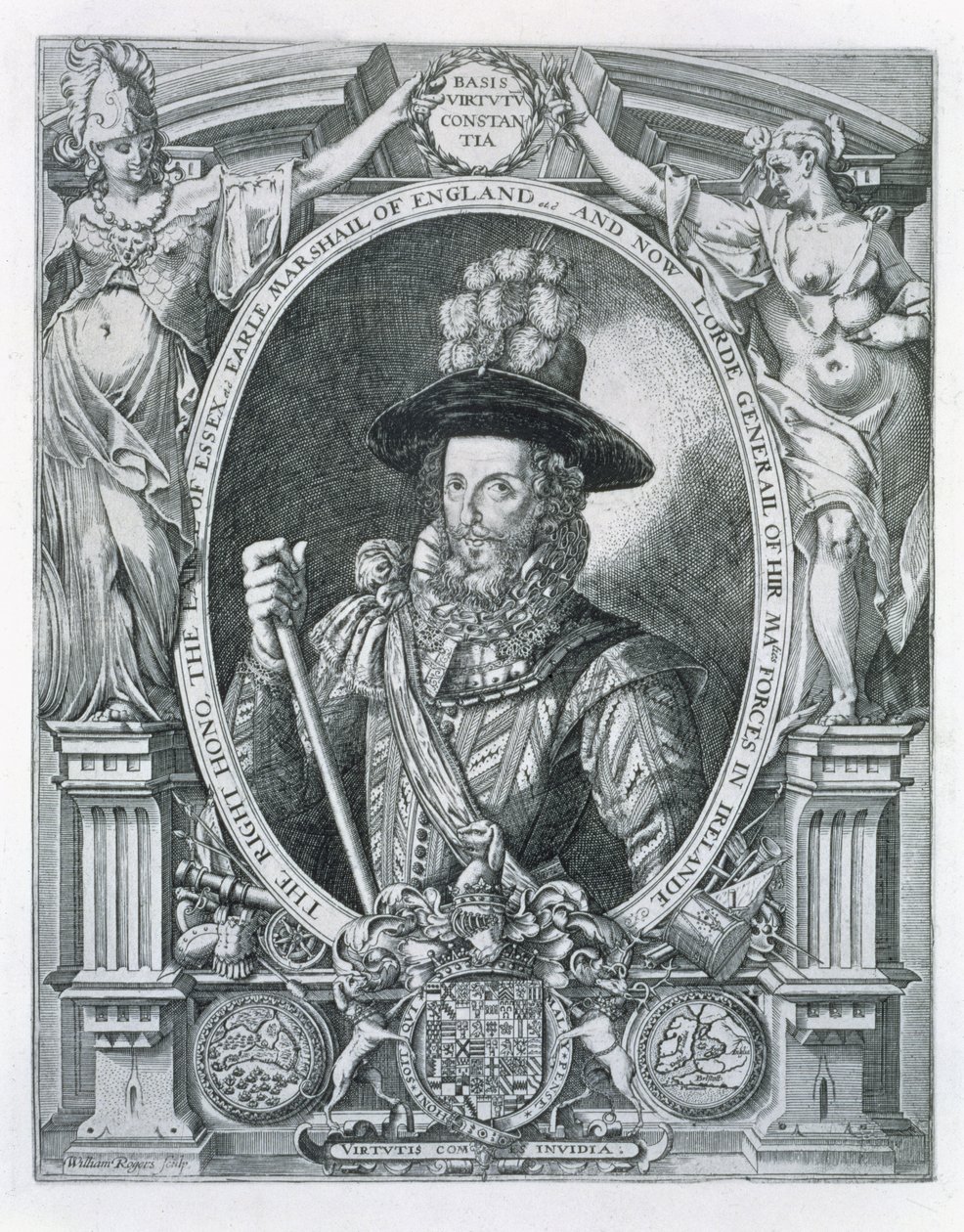 Retrato de Robert Devereux (1566-1601) 2º Conde de Essex, conmemorando su cargo de Lord Teniente de Irlanda, 1599 de William Rogers