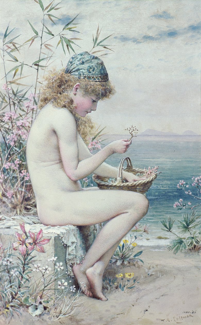 Niña con una Cesta de Coral de William Stephen Coleman