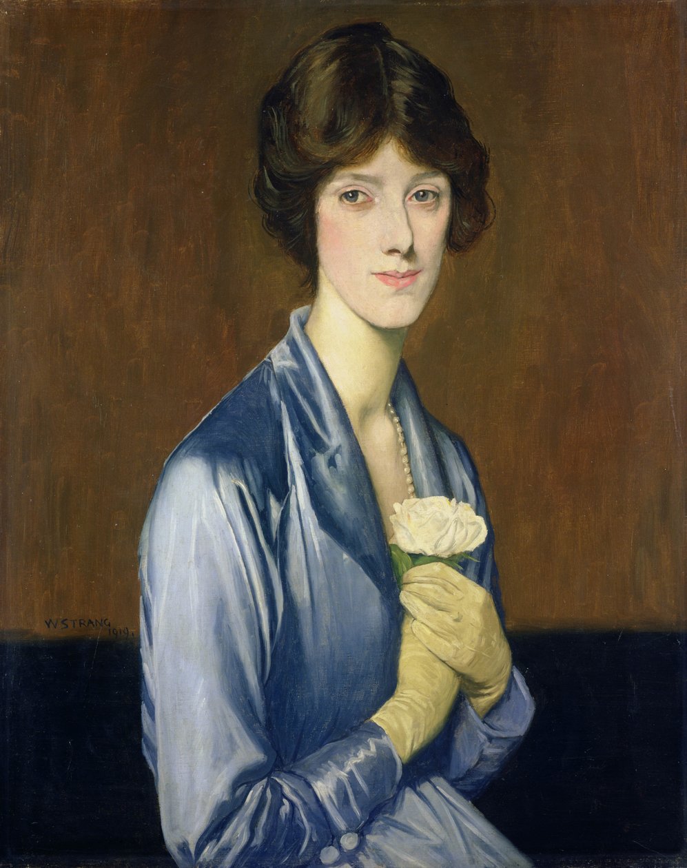 La rosa blanca (Retrato de una dama), 1919 de William Strang