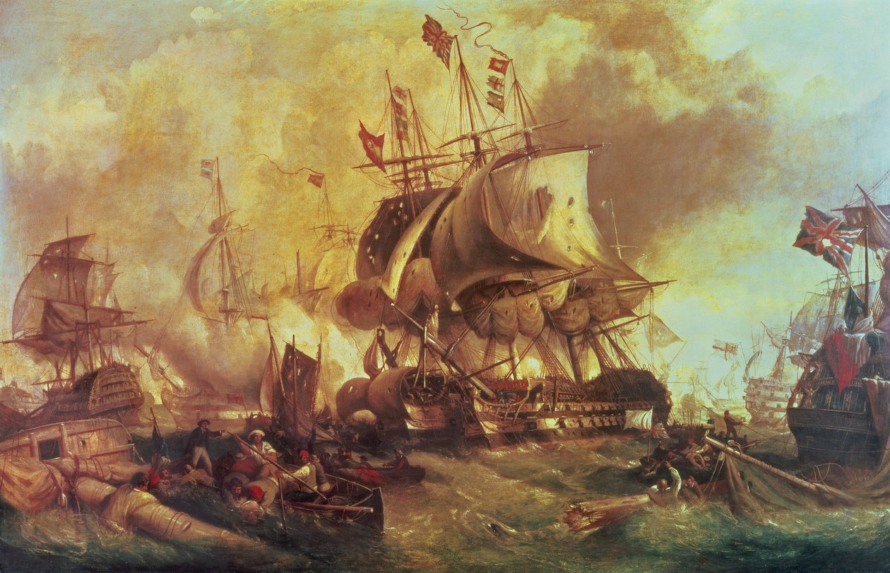 La Batalla de Trafalgar, 1805, c.1848 de William Stuart