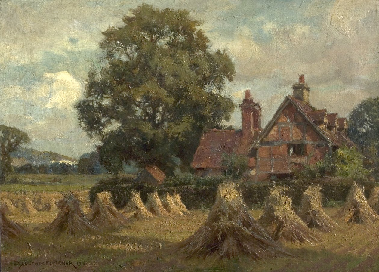 Cantera de Bletchworth, vista desde Lower Lane Cottages, Dorking, Surrey, 1915 de William Teulon Blandford Fletcher
