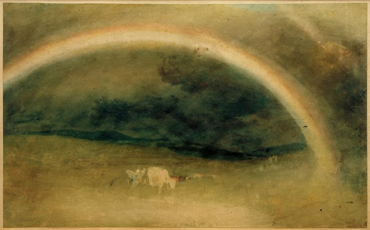 Un arco iris, con ganado de Joseph Mallord William Turner