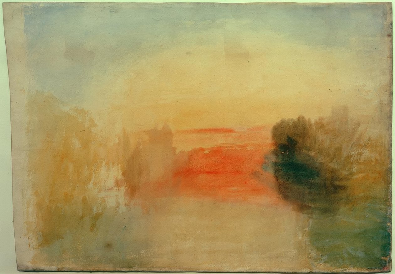 Escena del río: Atardecer de Joseph Mallord William Turner