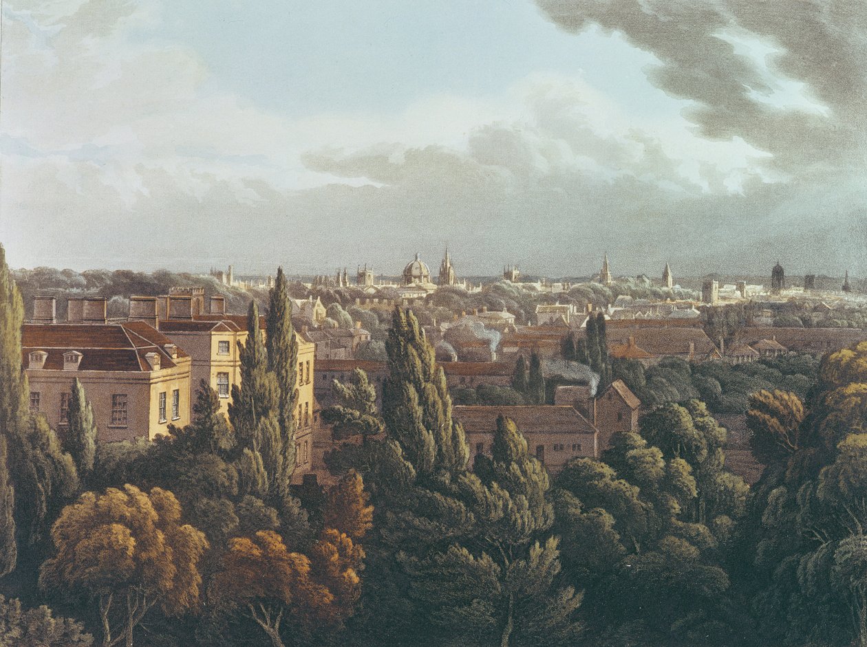 Vista de Oxford desde la Galería en el Observatorio, grabado por J. Bluck, 1 de julio de 1814 de Joseph Mallord William Turner