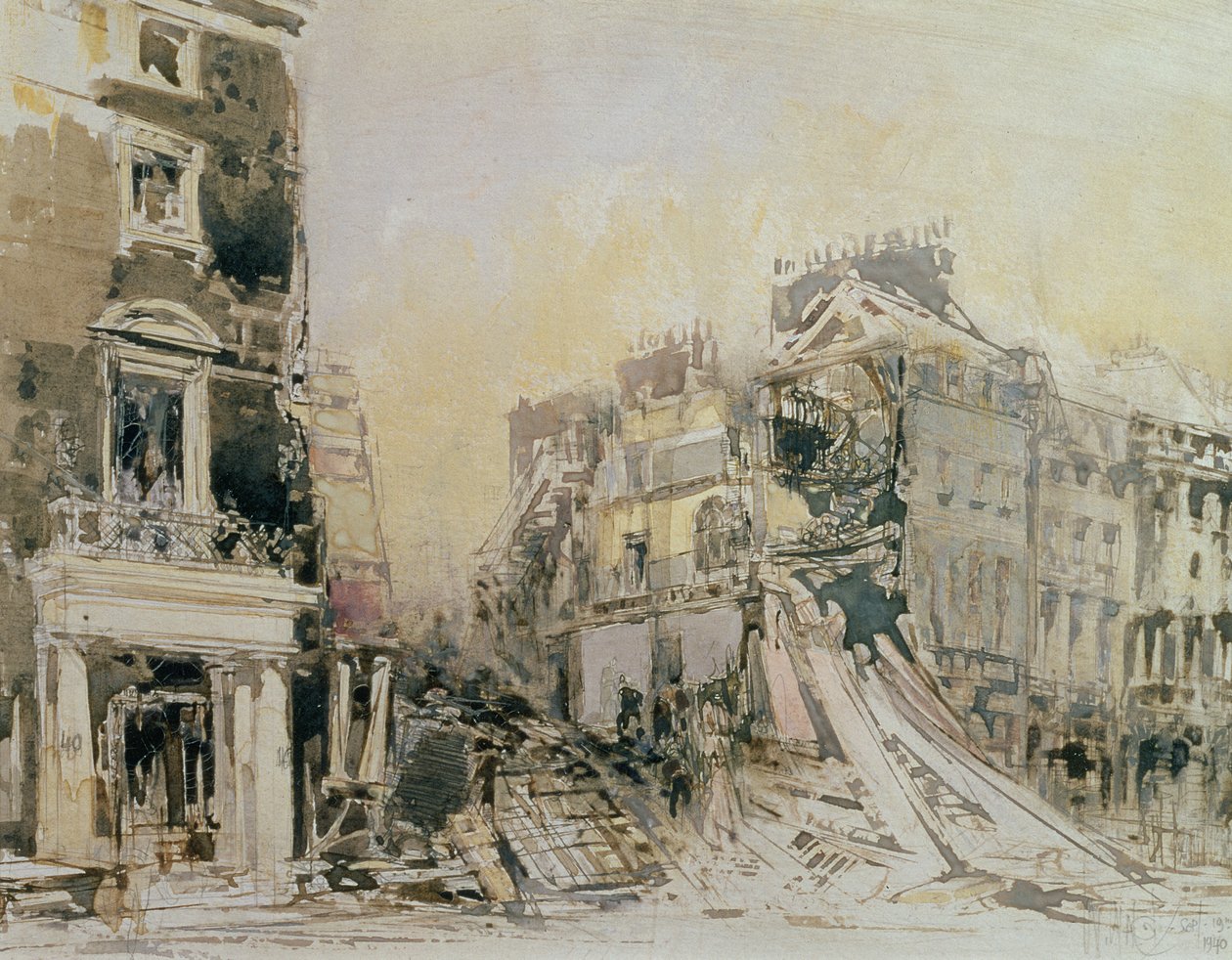 El Club de las Artes bombardeado, 19 de septiembre de 1940 de William Walcot