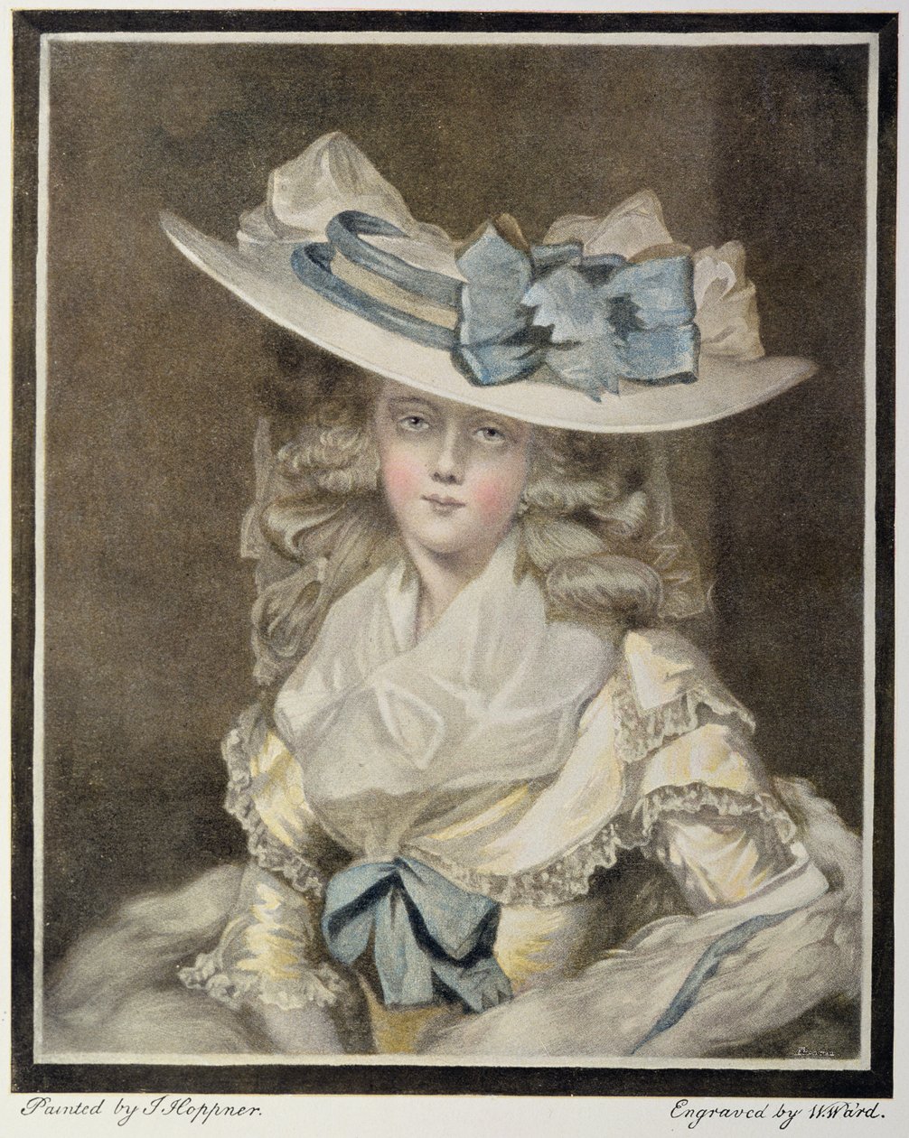 Retrato de la Sra. Benwell, grabado por W Ward de William Ward
