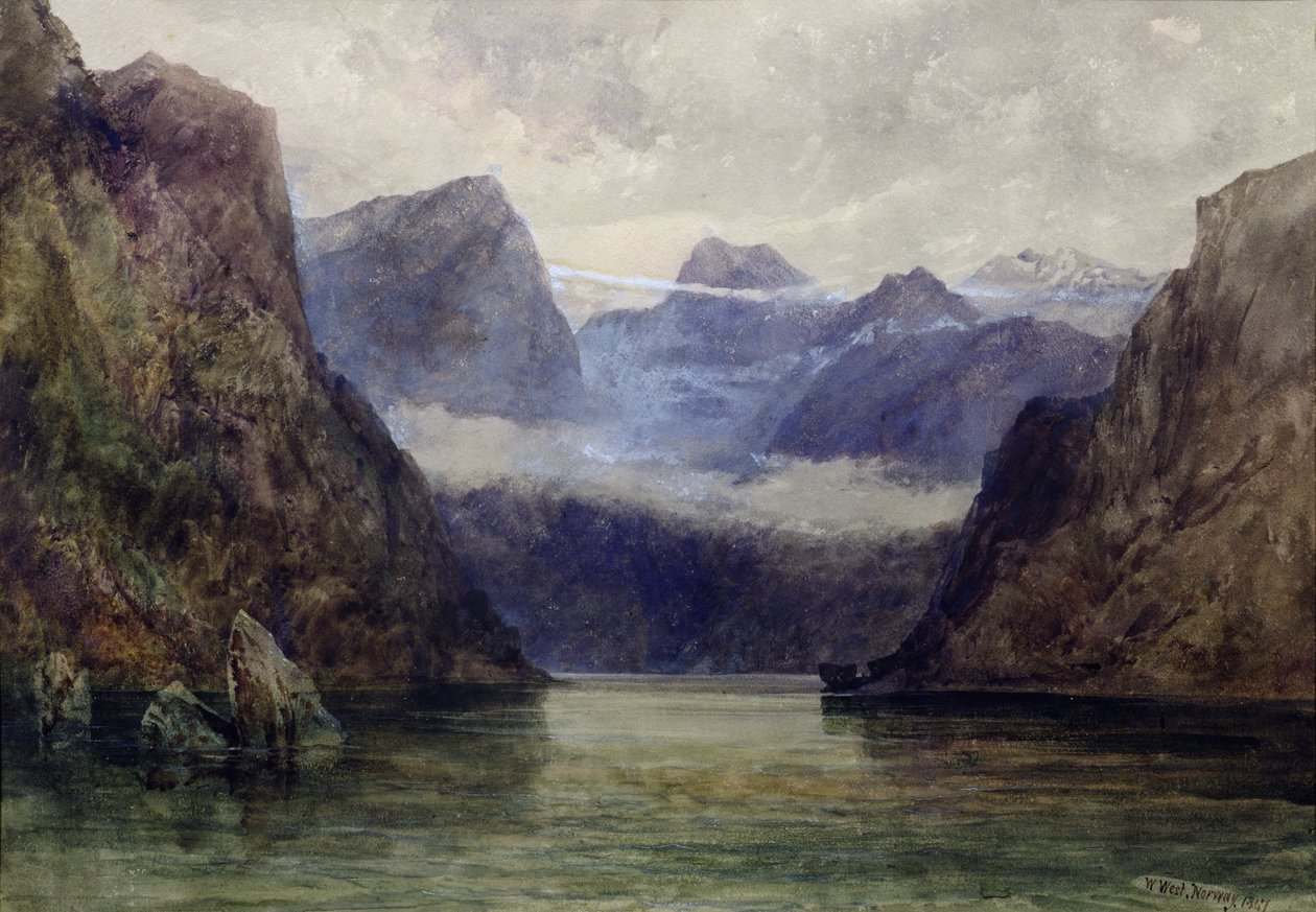 Fiordo de Romsdal a medianoche, 1847 de William West
