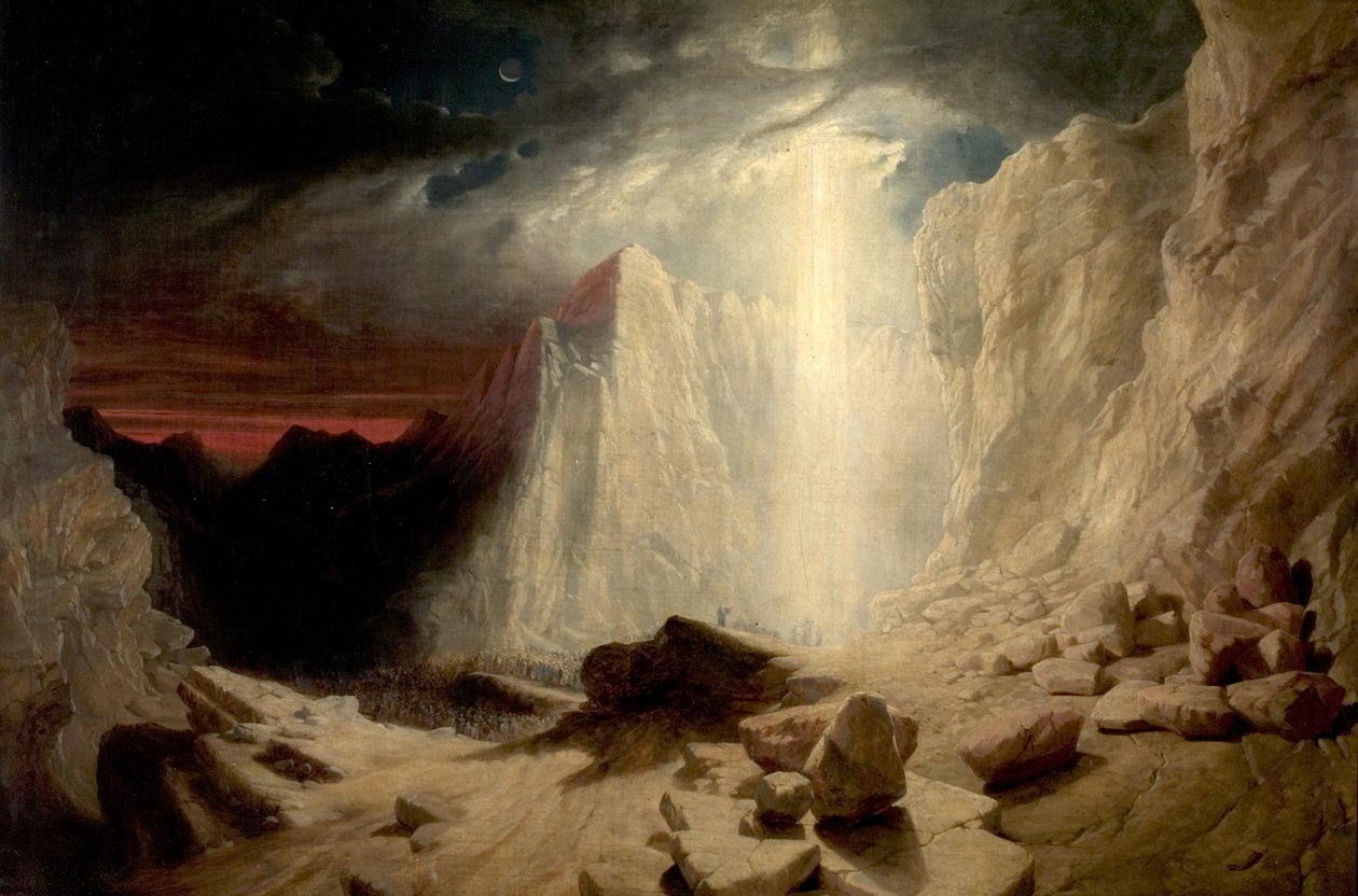 Los israelitas guiados por la columna de fuego por la noche, c.1845 de William West