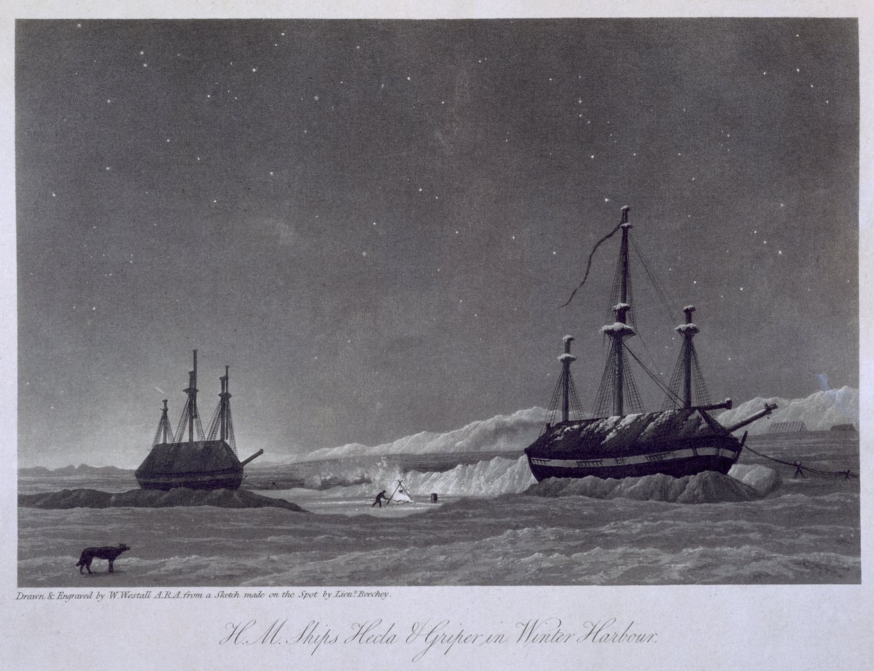 Buques H.M. Hecla y Griper en el Puerto de Invierno, de 