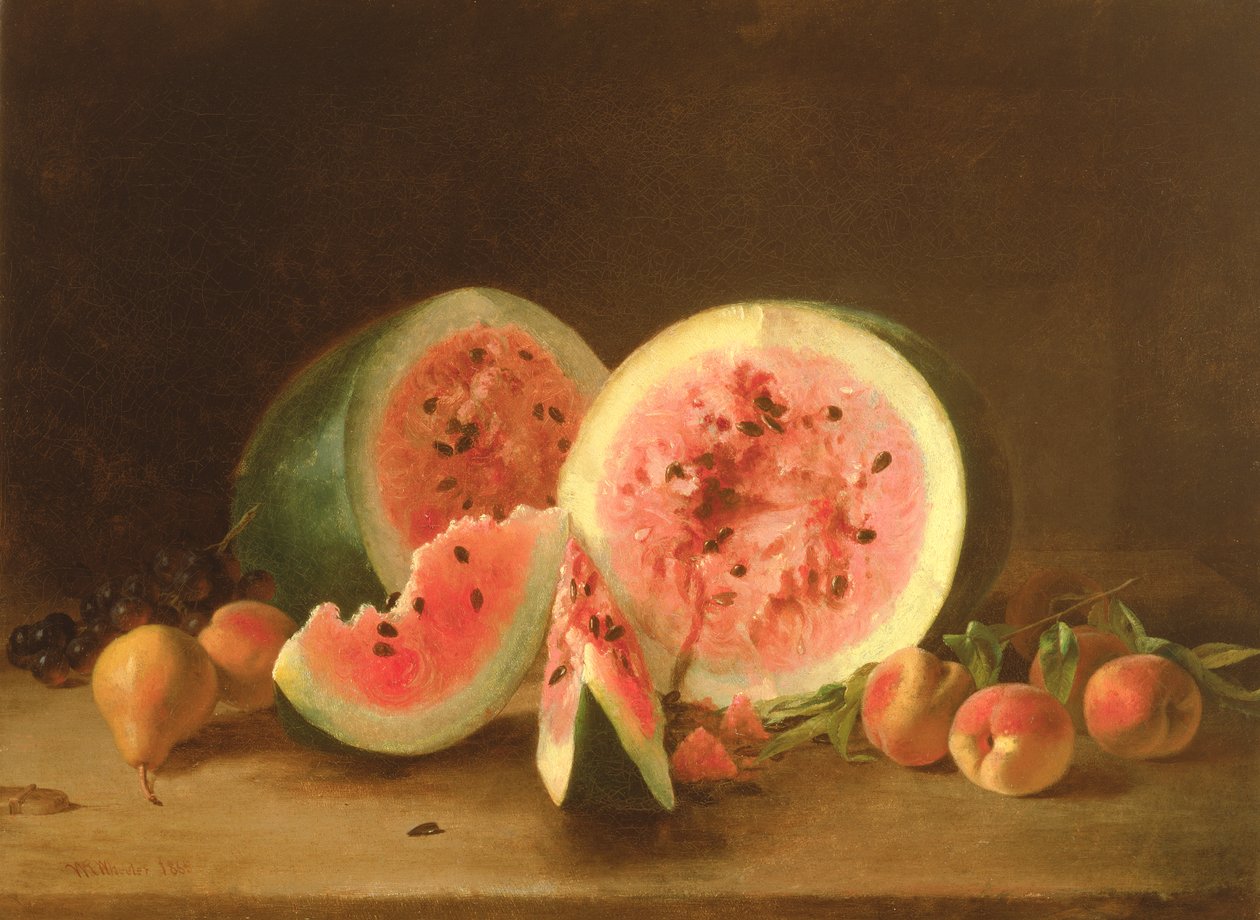 Naturaleza muerta con sandía, 1865 de William Wheeler