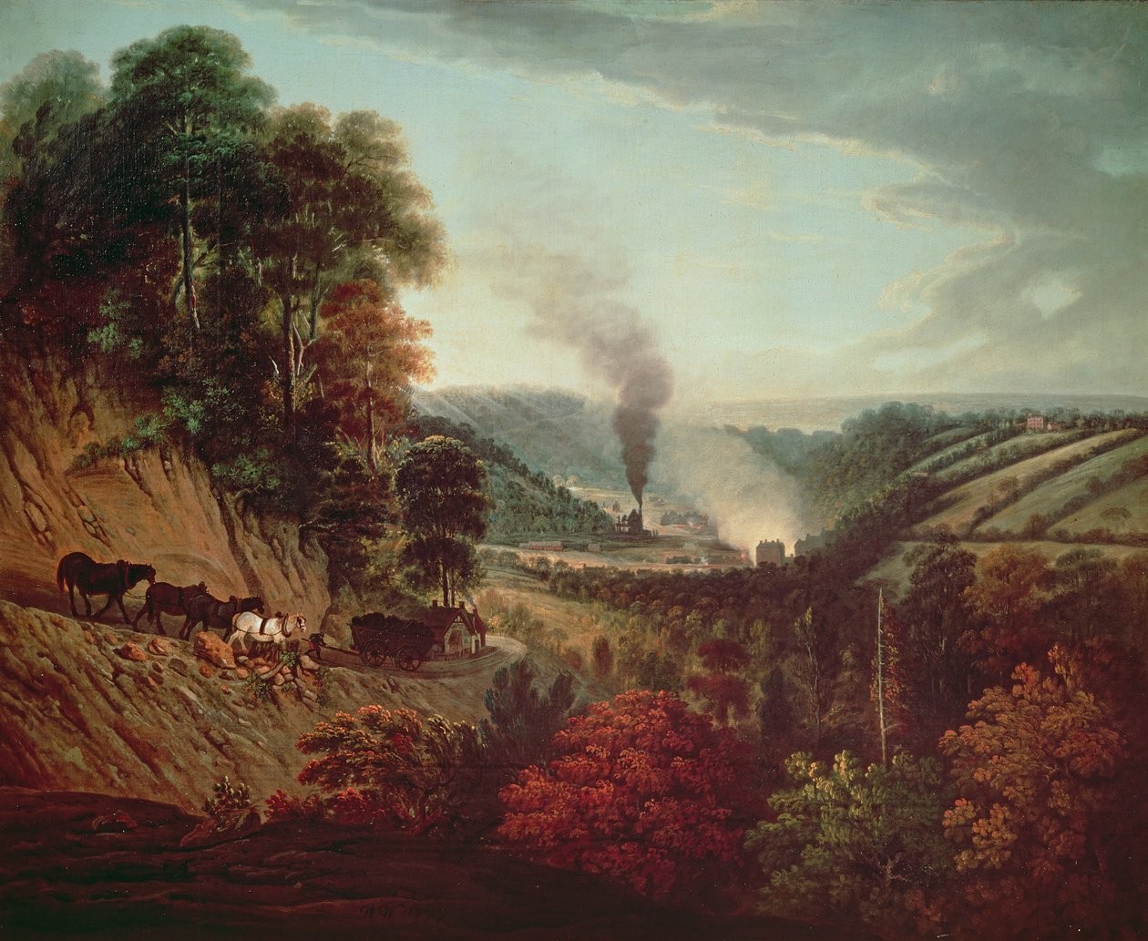 Vista matutina de Coalbrookdale, 1777 de William Williams