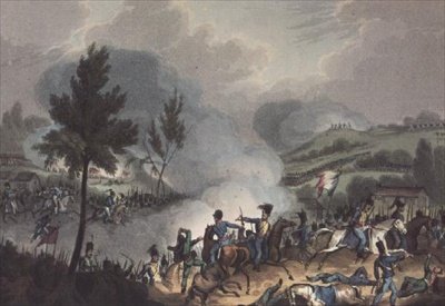 Batalla de Grigo, 11 de mayo de 1809, grabado por Daniel Havell de William after Heath
